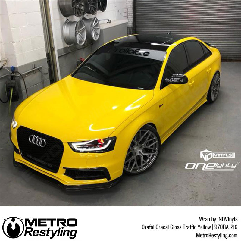 Yellow Traffic Car Wrap