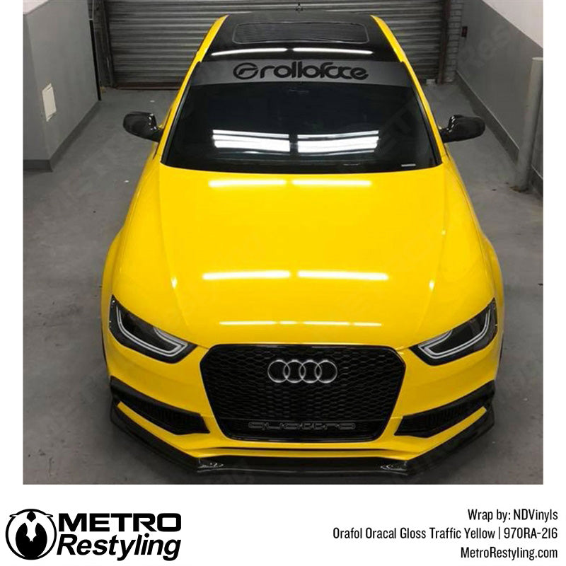 Audi Glossy Yellow Vinyl Wrap