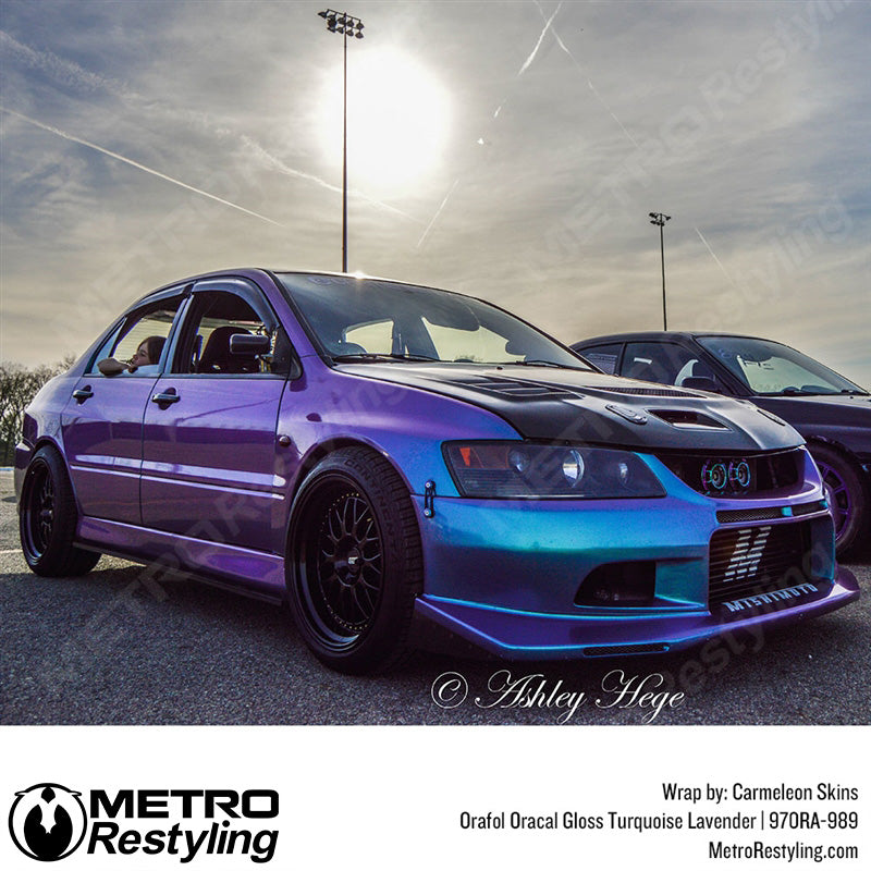 Turquoise Lavender Car Wrap