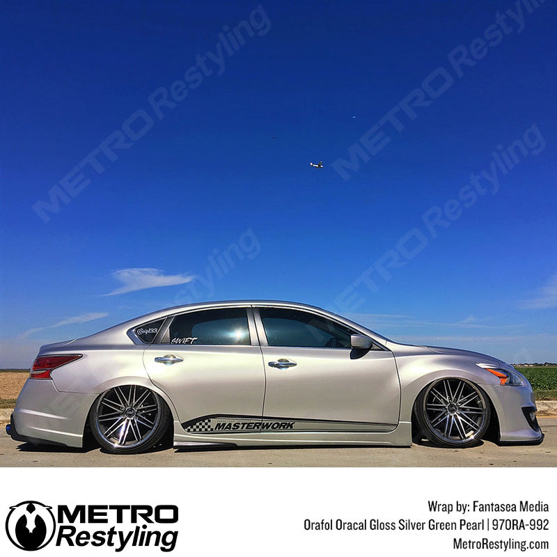 Gloss Silver Green Pearl Car Wrap