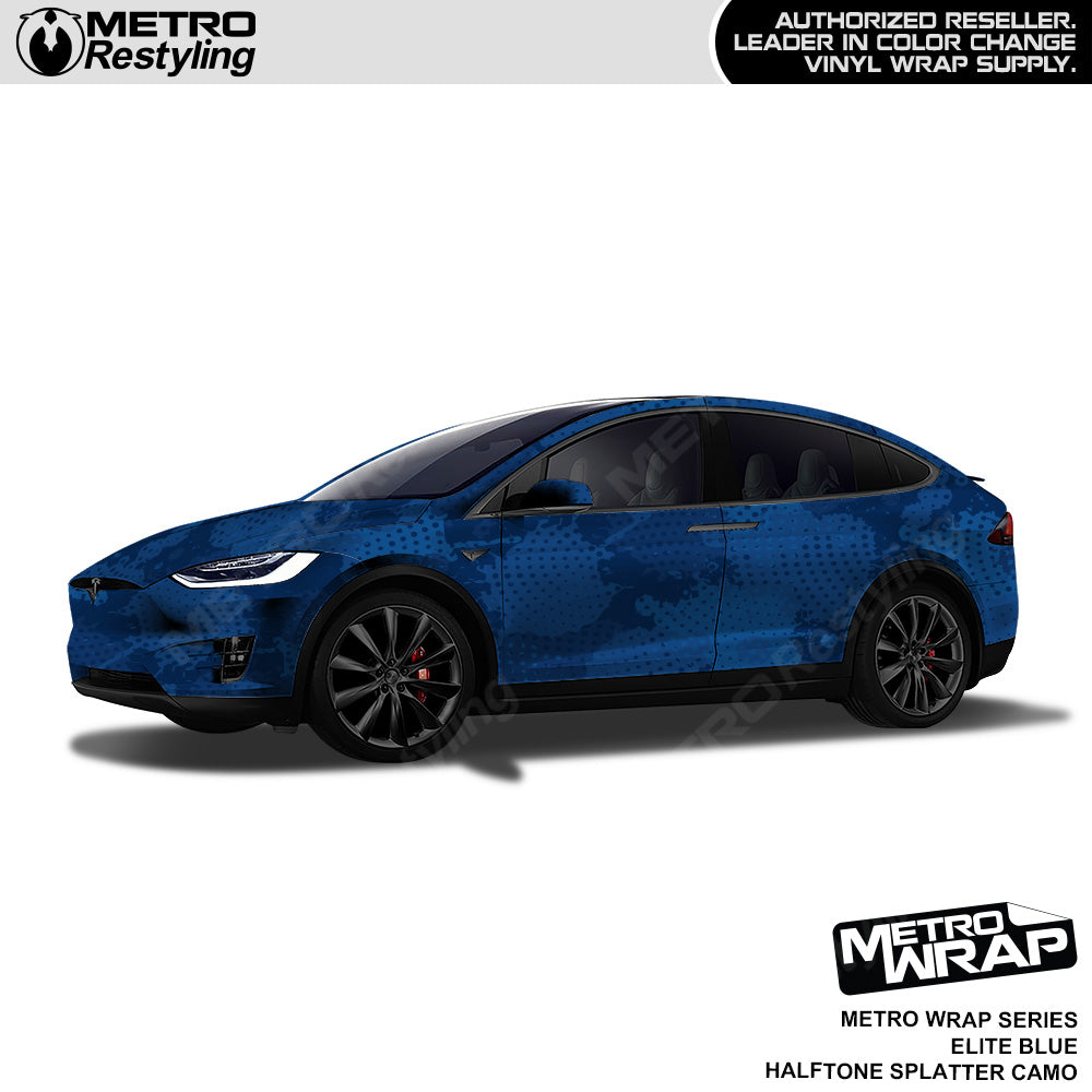 Metro Wrap Halftone Splatter Elite Blue Camouflage Vinyl Film