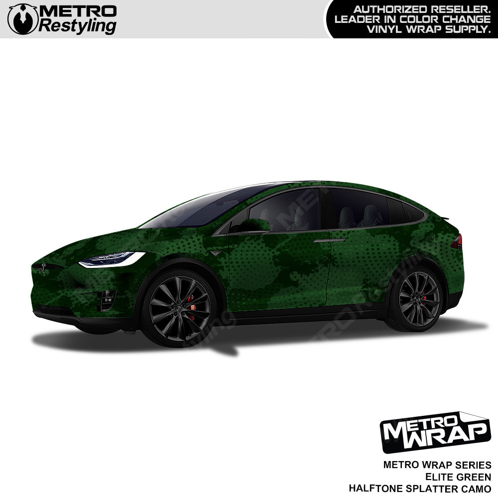 Metro Wrap Halftone Splatter Elite Green Camouflage Vinyl Film
