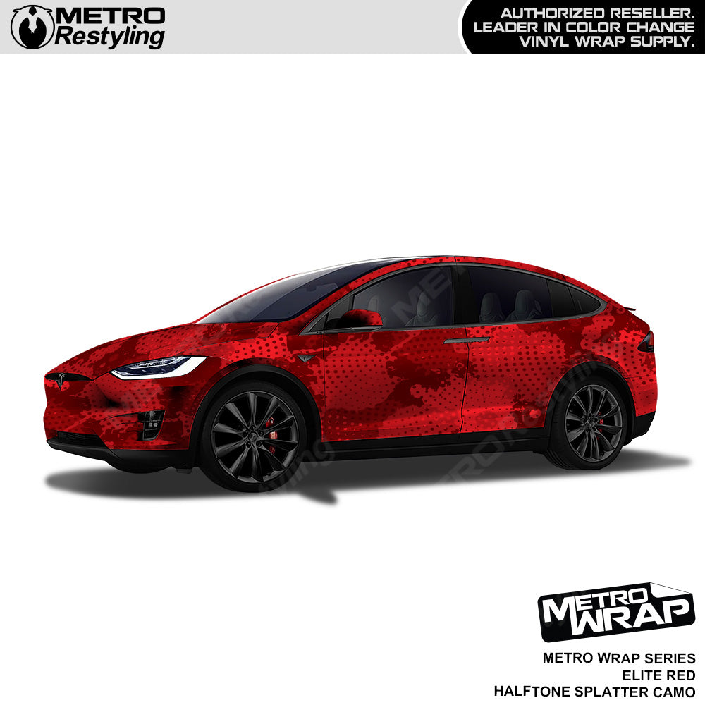 Metro Wrap Halftone Splatter Elite Red Camouflage Vinyl Film