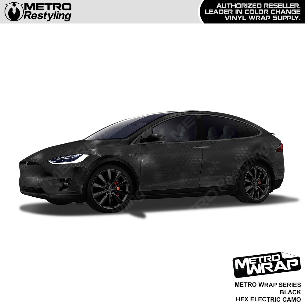 Metro Wrap Hex Electric Black Camouflage Vinyl Film