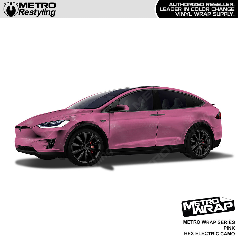 Metro Wrap Hex Electric Pink Camouflage Vinyl Film