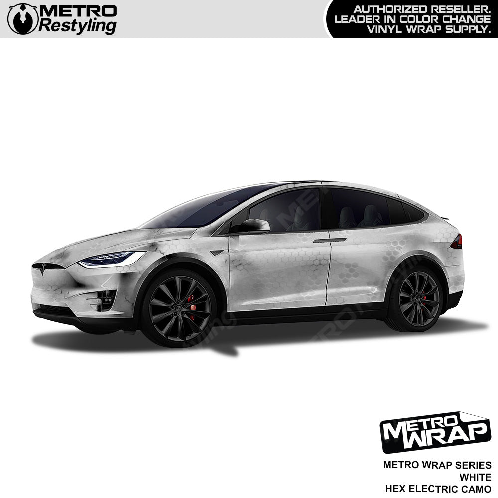 Metro Wrap Hex Electric White Camouflage Vinyl Film