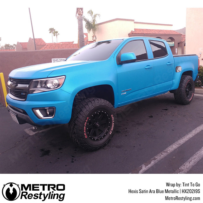 Satin Ara Blue Metallic Car Wrap