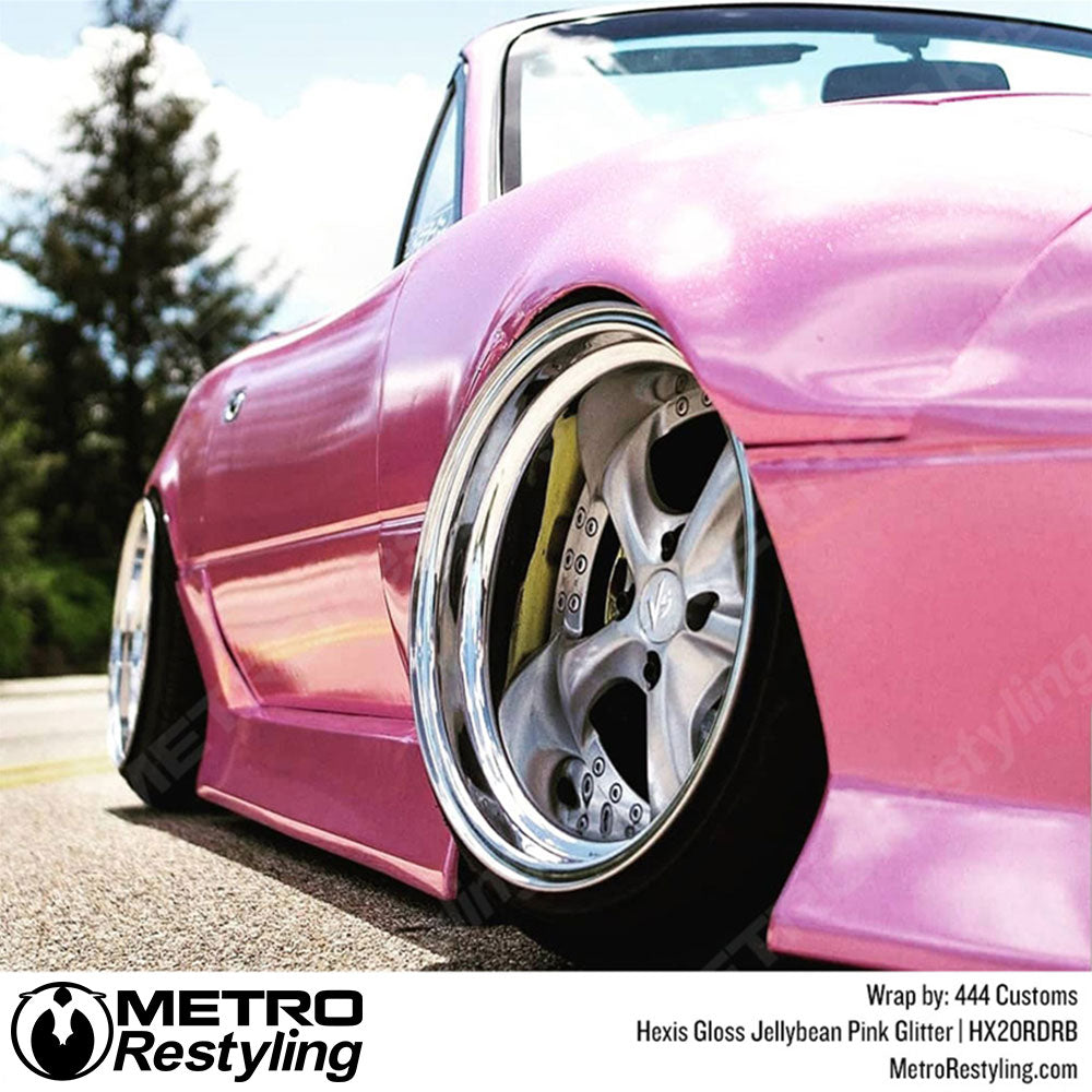 Gloss Jellybean Pink Glitter Car Wrap