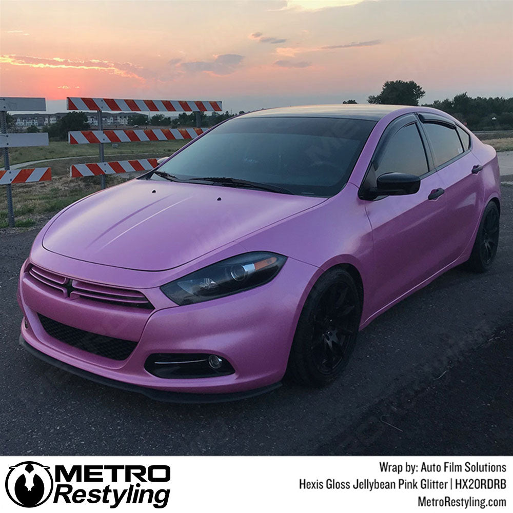 Gloss Jellybean Pink Glitter Car Wrap