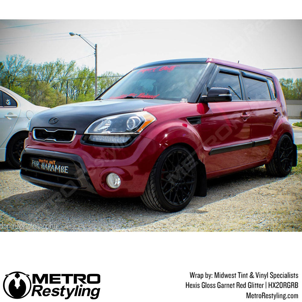Gloss Garnet Red Glitter Vinyl Wrap