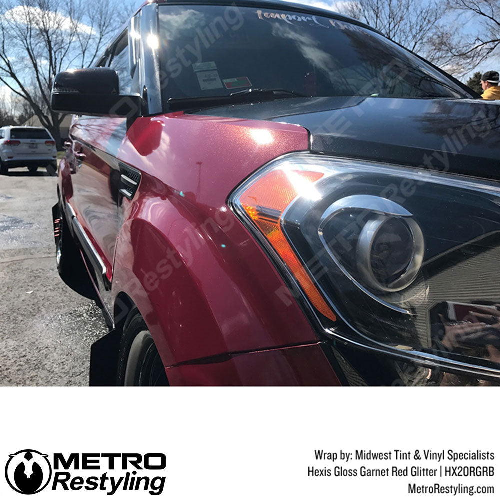 Gloss Garnet Red Glitter Vinyl Wrap