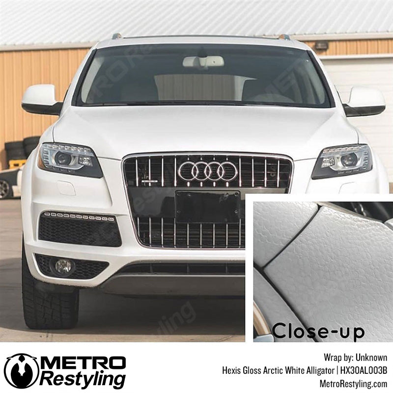 Arctic White Alligator Car Wrap