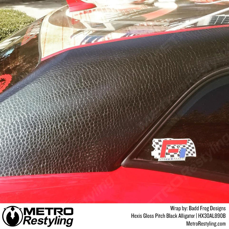 Pitch Black Alligator Car Wrap