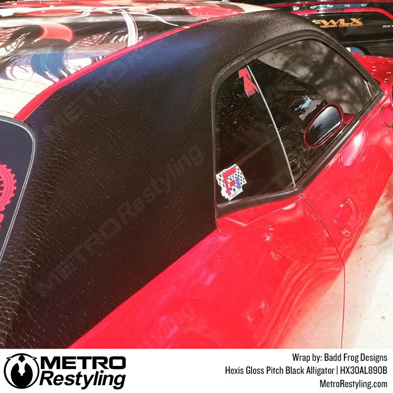 Pitch Black Alligator Car Wrap