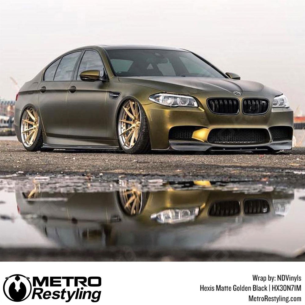 Matte Golden Black Vinyl Wrap