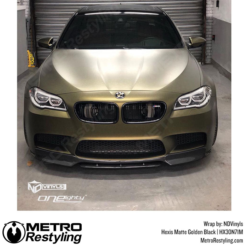 Matte Golden Black Vinyl Wrap