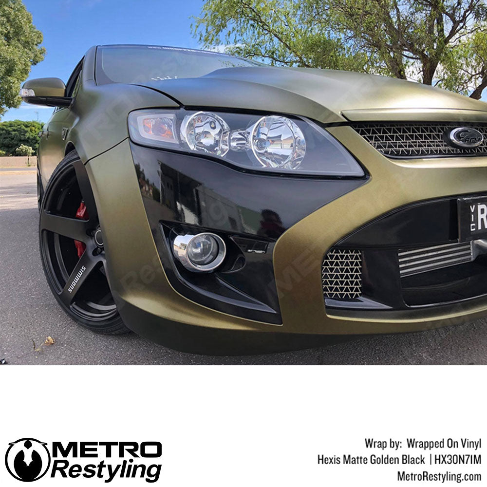 Matte Golden Black Vinyl Wrap