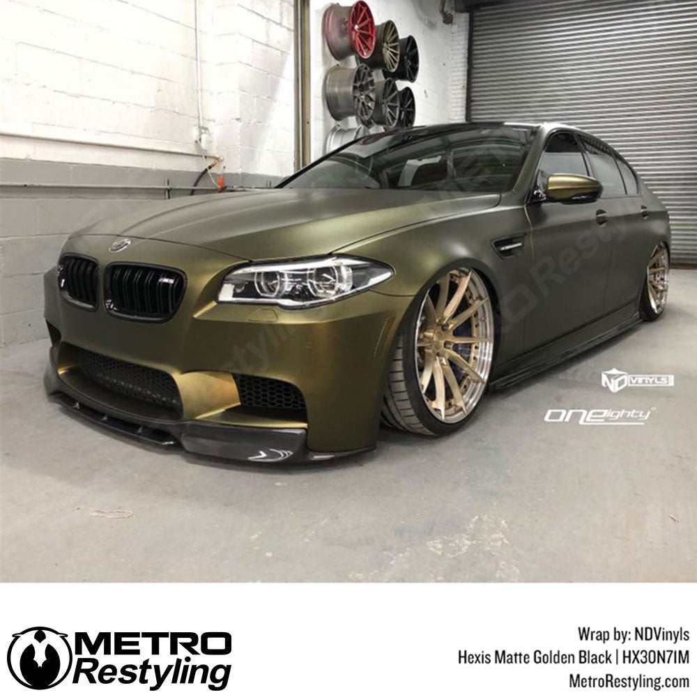 Matte Golden Black Vinyl Wrap