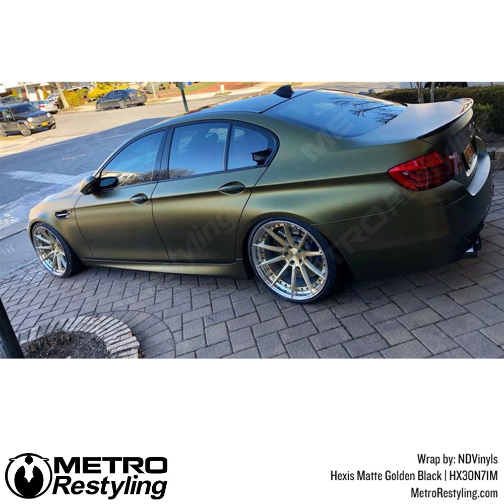 Matte Golden Black Vinyl Wrap