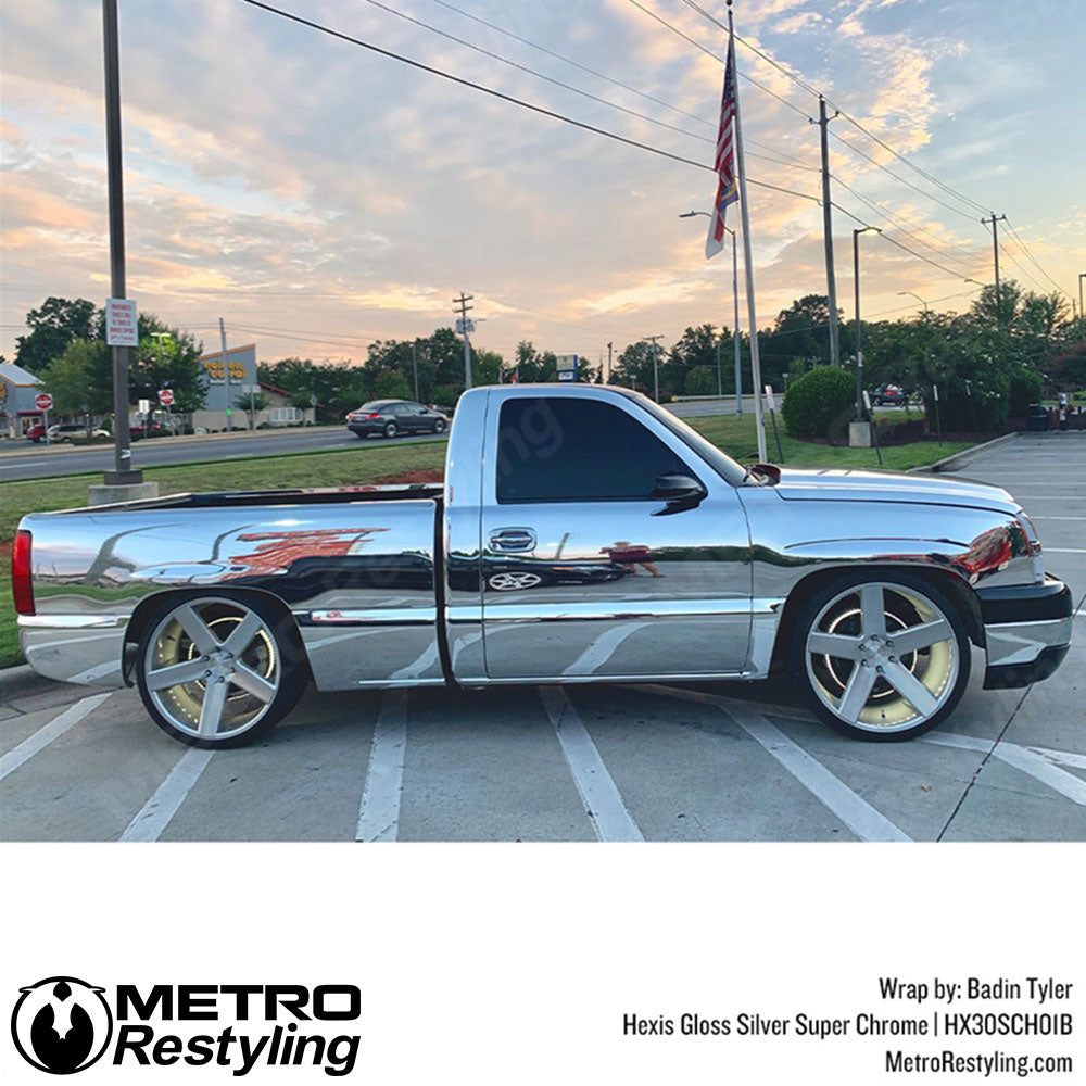 Gloss Silver Super Chrome Vinyl Wrap