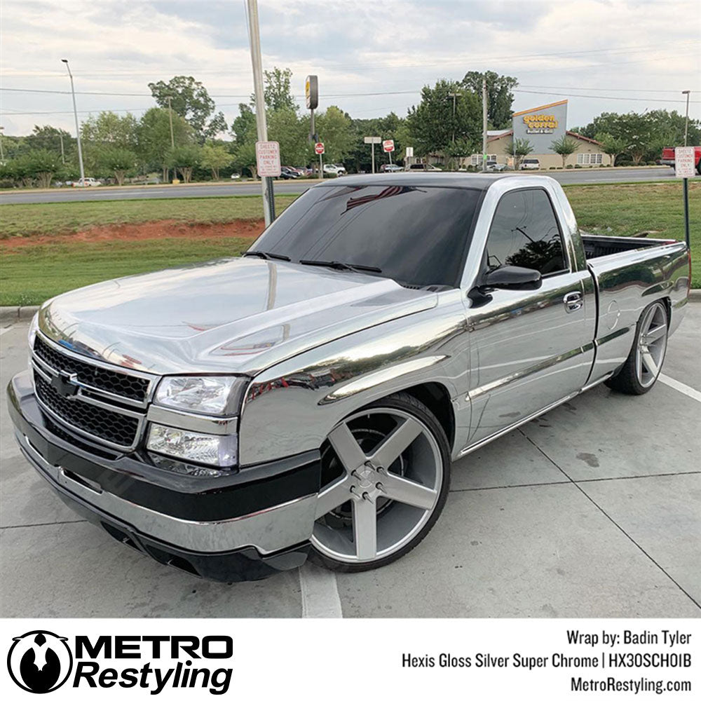 Gloss Silver Super Chrome Vinyl Wrap