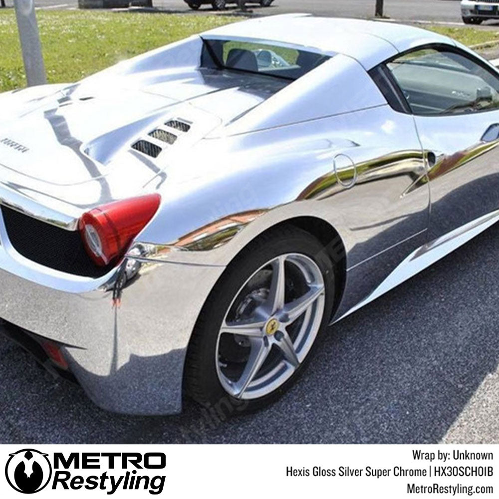 Gloss Silver Super Chrome Vinyl Wrap