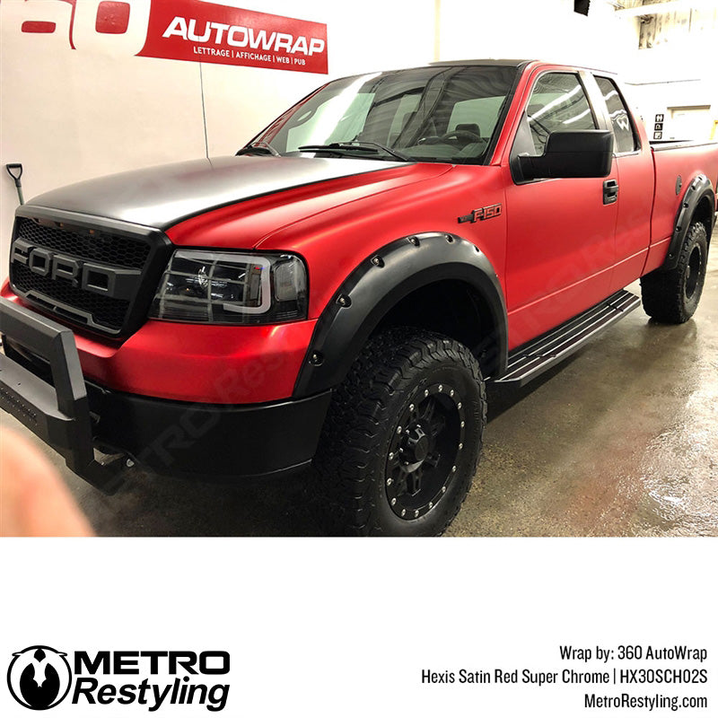 Ford Red Satin Truck Wrap