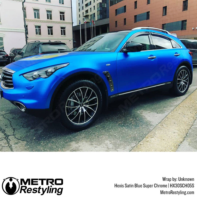 Satin Blue Super Chrome Car Wrap