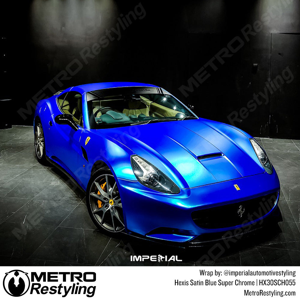 Satin Blue Super Chrome Car Vinyl