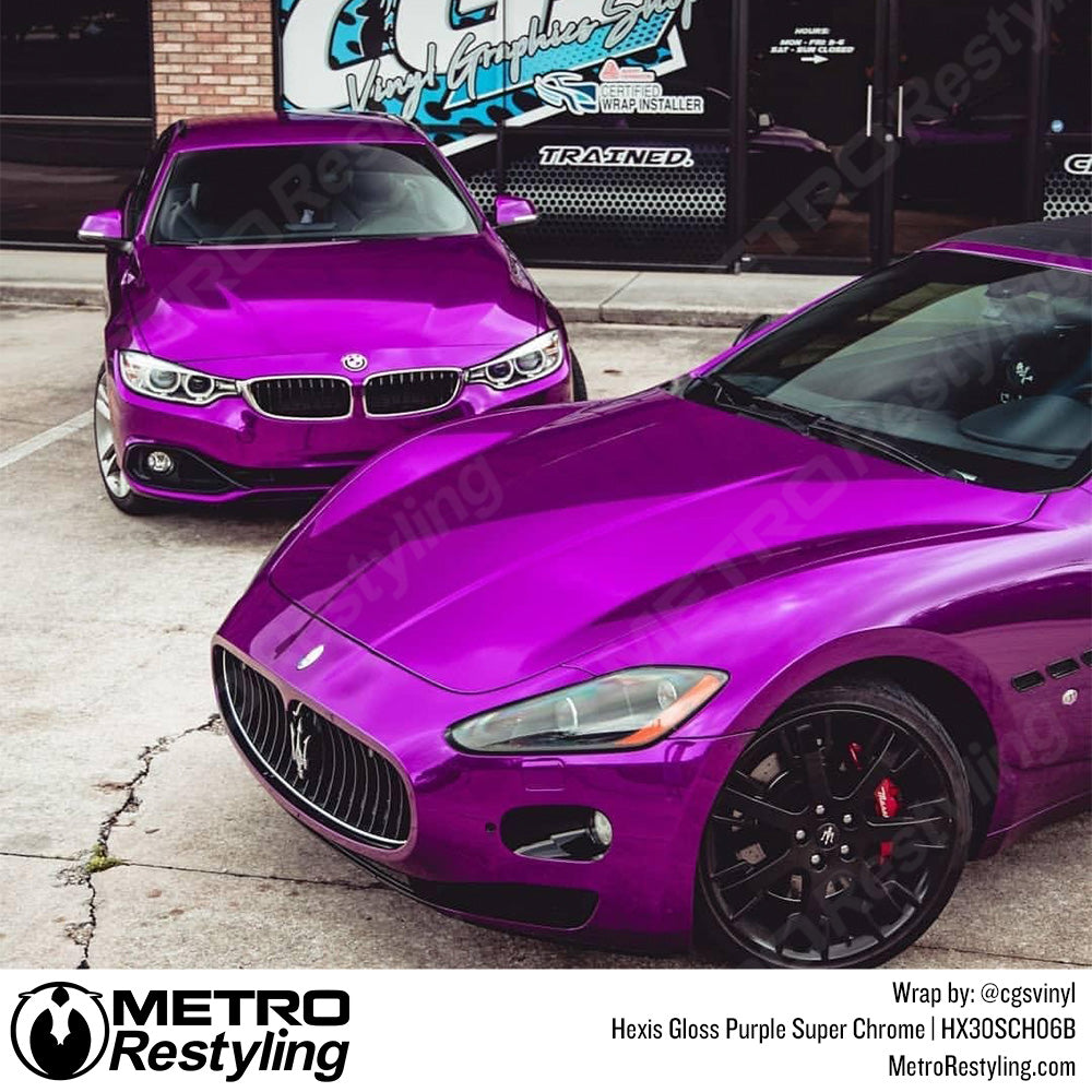 Purple Super chrome Car Wrap