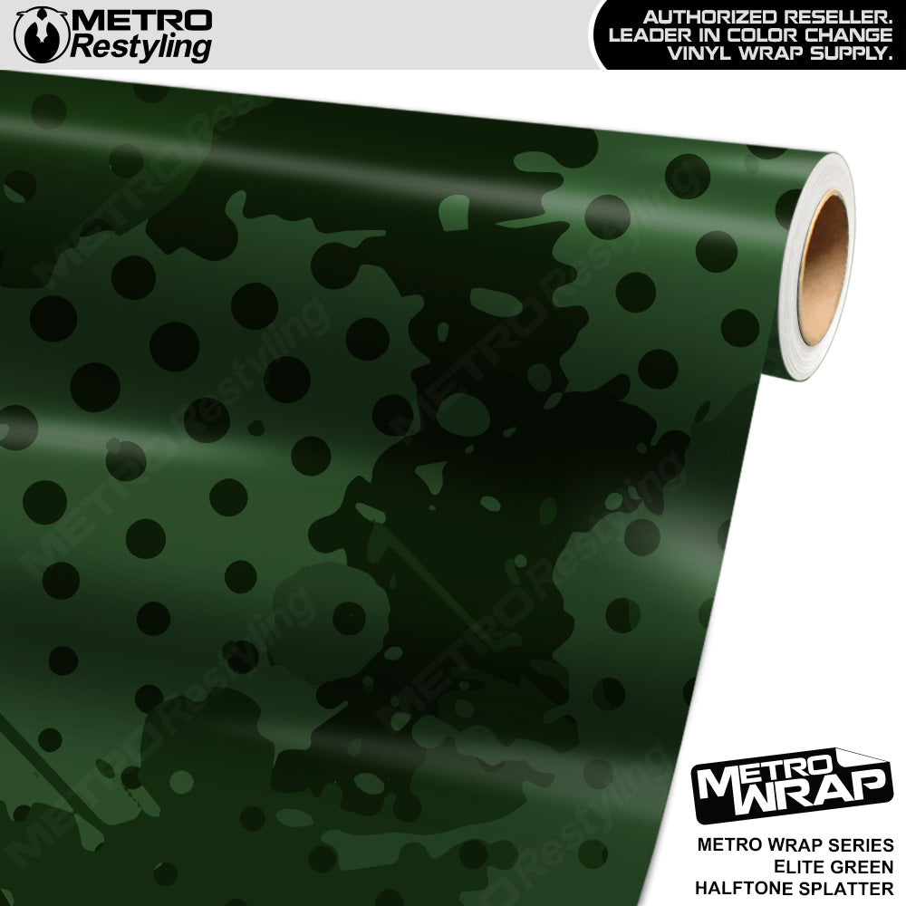 Metro Wrap Halftone Splatter Elite Green Camouflage Vinyl Film
