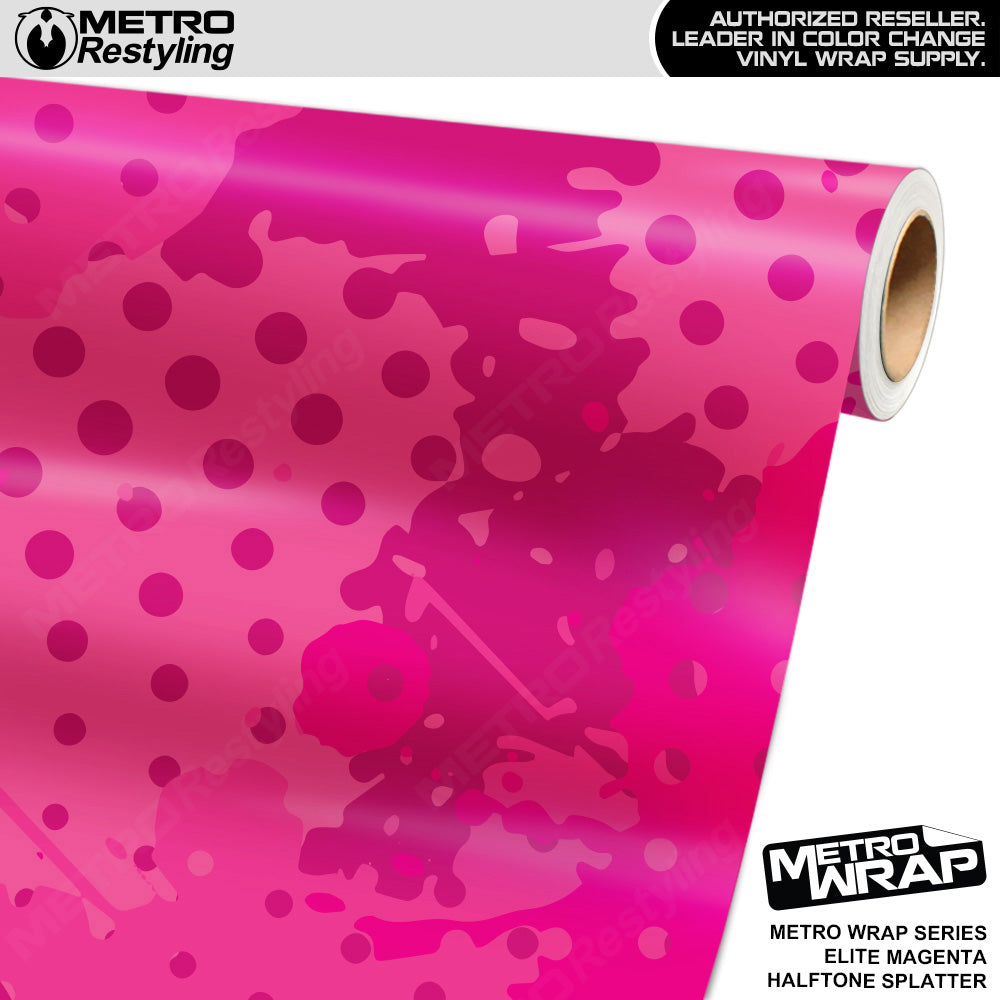 Metro Wrap Halftone Splatter Elite Magenta Camouflage Vinyl Film