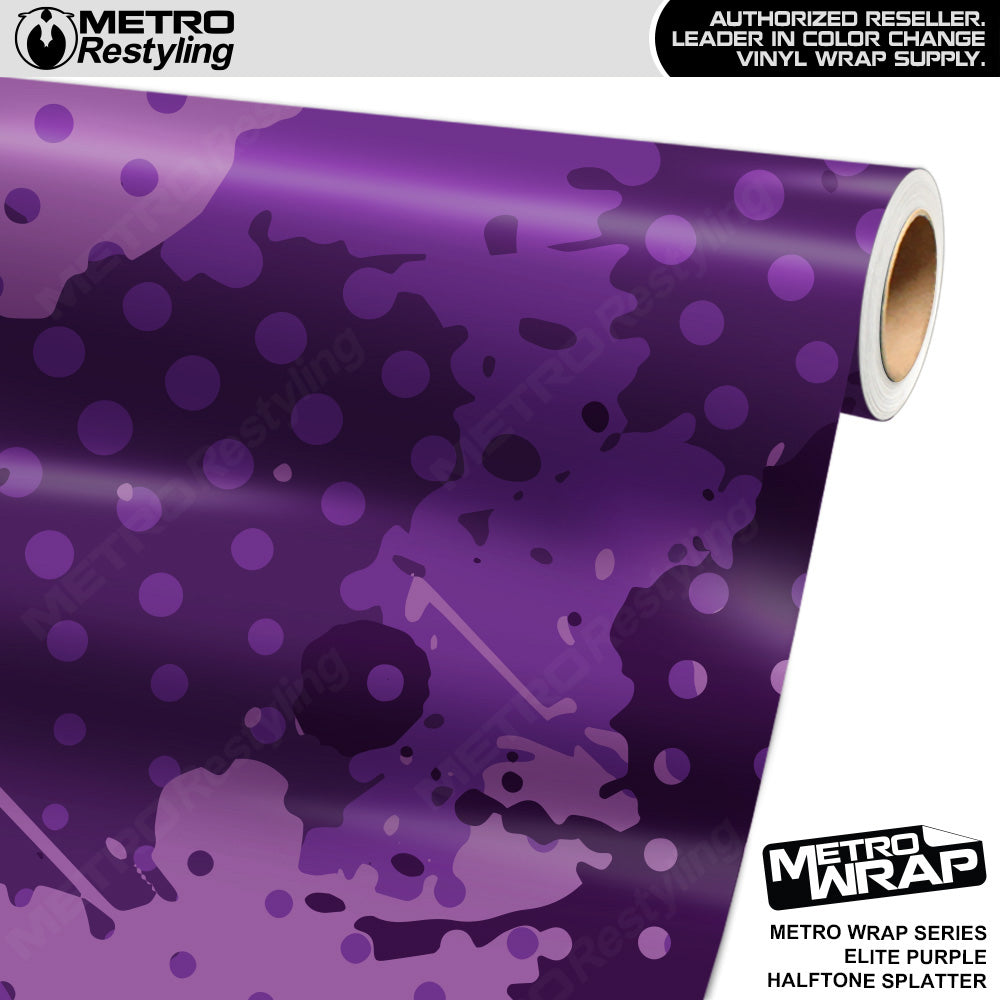 Metro Wrap Halftone Splatter Elite Purple Camouflage Vinyl FilmMetro Wrap Halftone Splatter Elite Purple Camouflage Vinyl Film