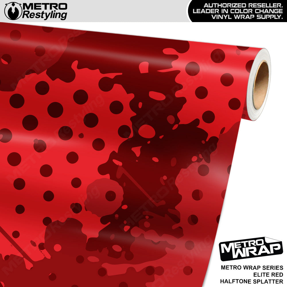 Metro Wrap Halftone Splatter Elite Red Camouflage Vinyl Film