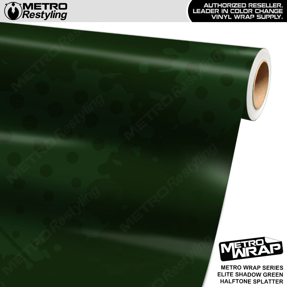 Metro Wrap Halftone Splatter Elite Shadow Green Camouflage Vinyl Film
