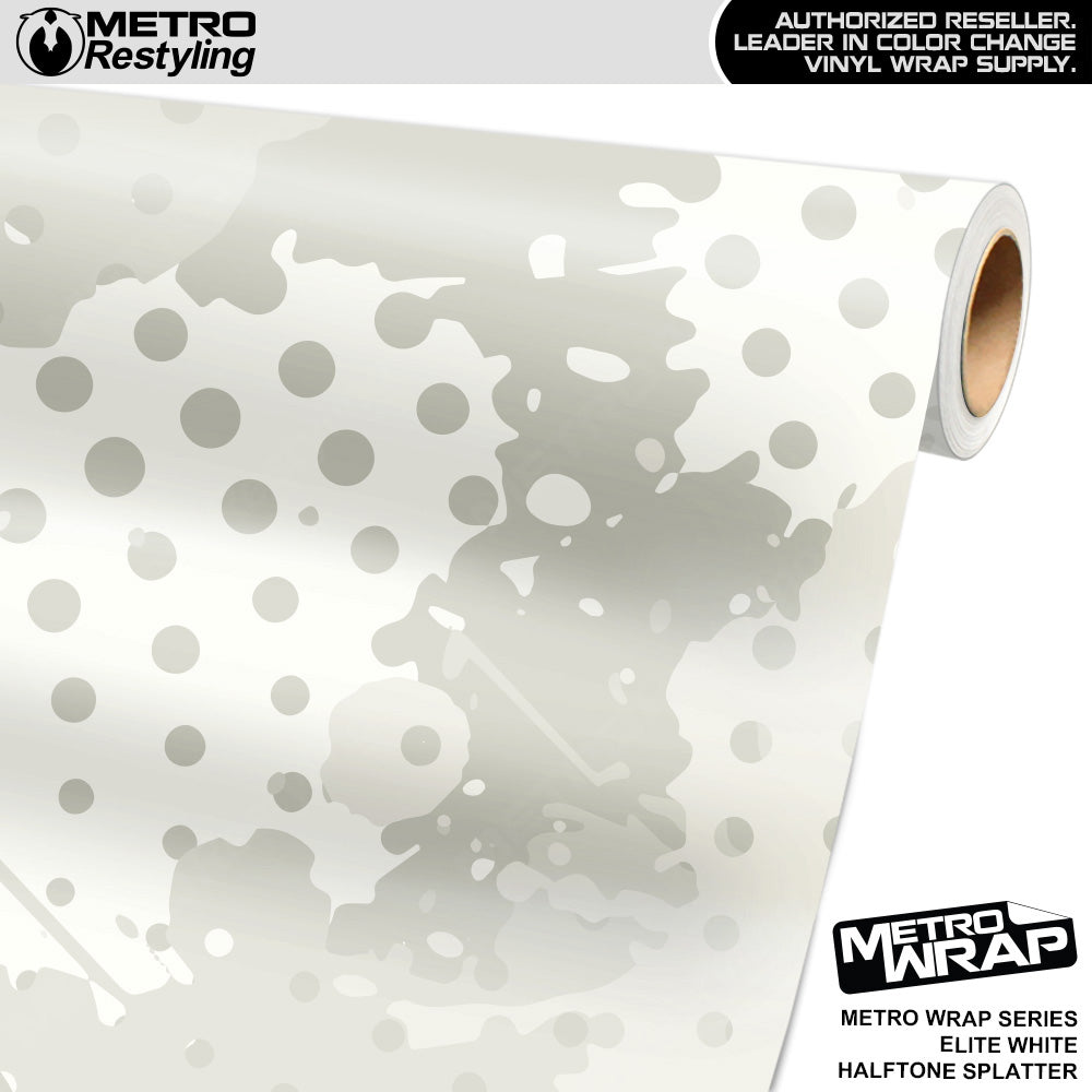 Metro Wrap Halftone Splatter Elite White Camouflage Vinyl Film