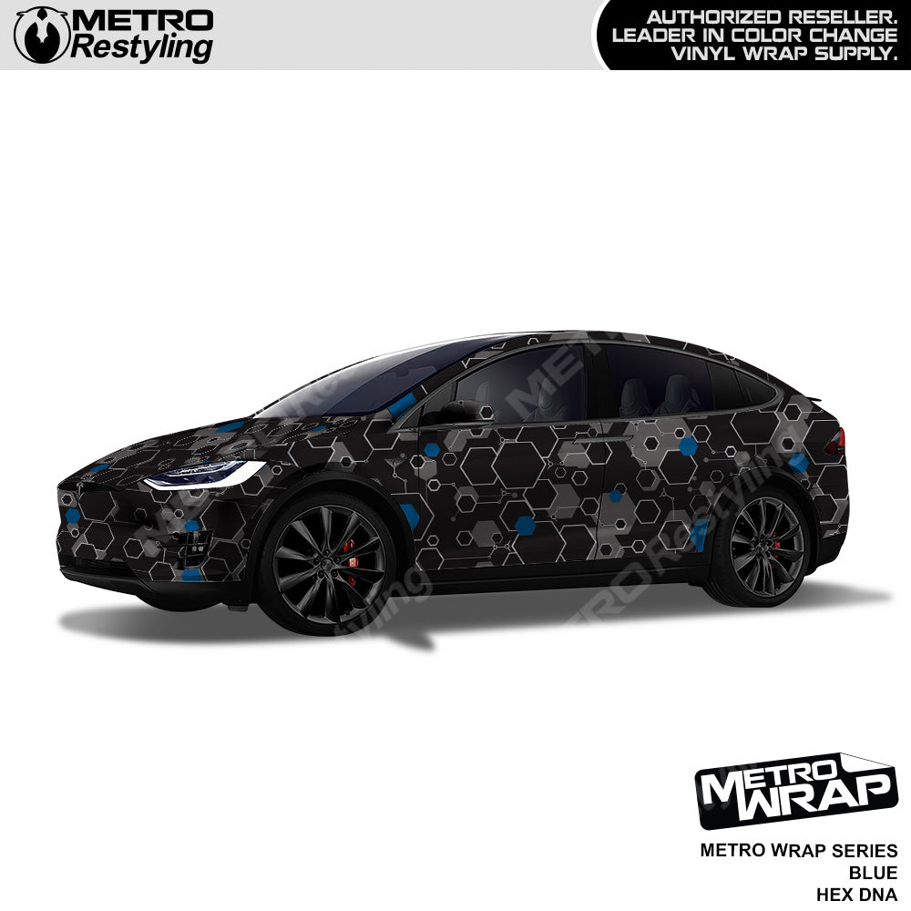 Hex DNA Blue Vinyl Film
