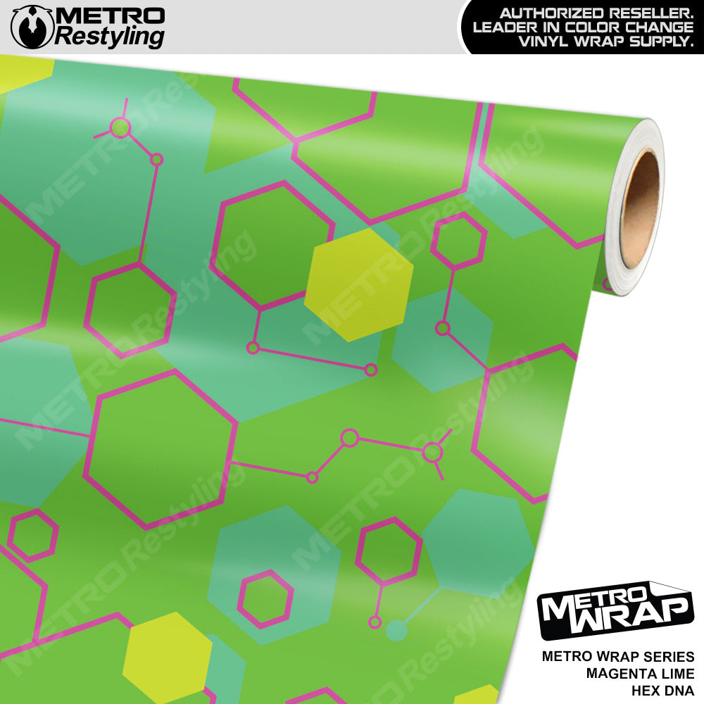 Hex DNA Magenta Lime Vinyl Film