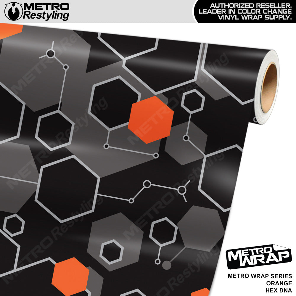  Hex DNA Orange Vinyl Film