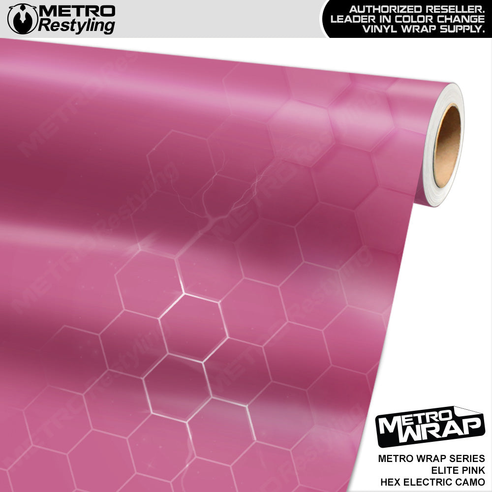 Metro Wrap Hex Electric Pink Camouflage Vinyl Film
