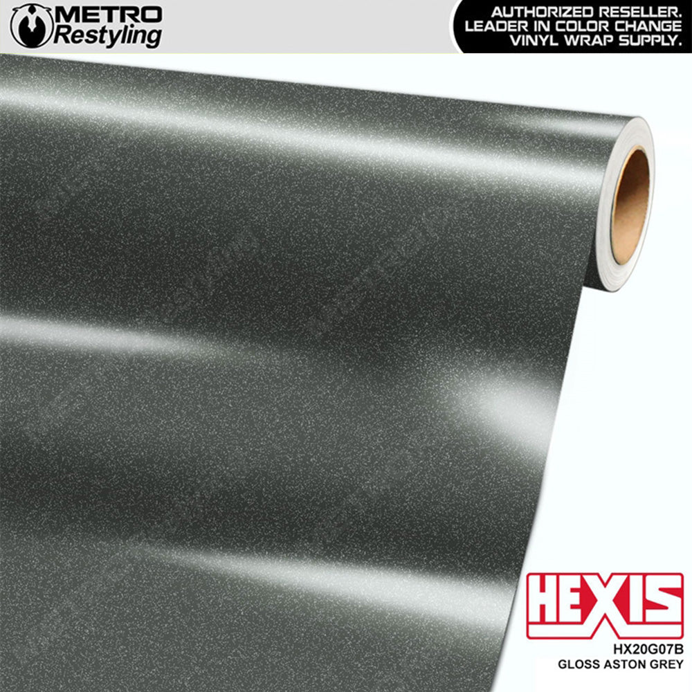 Hexis Gloss Black Fine Grain Leather Vinyl Wrap