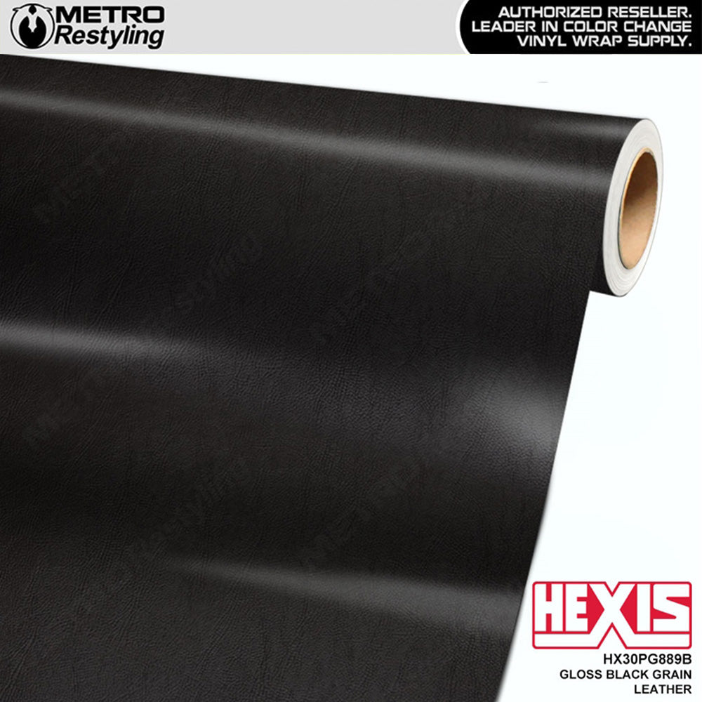     Hexis-Gloss-Black-Fine-Grain-Leather-Vinyl-Wrap