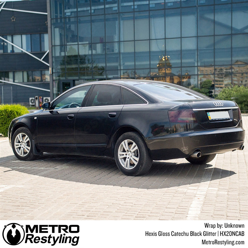 Shiny Gloss Black Glitter Audi Wrap