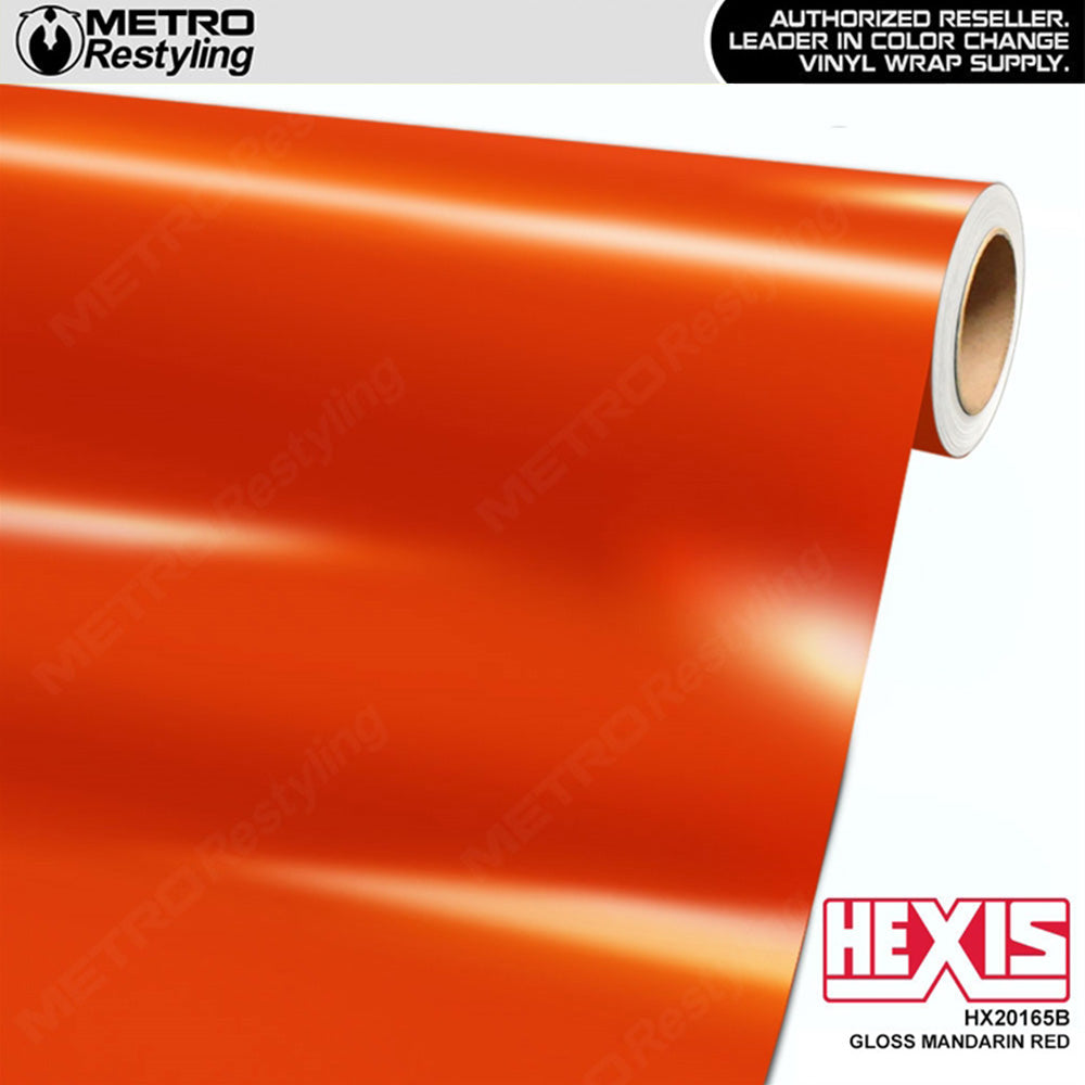 Hexis Gloss Mandarin Red Vinyl Wrap