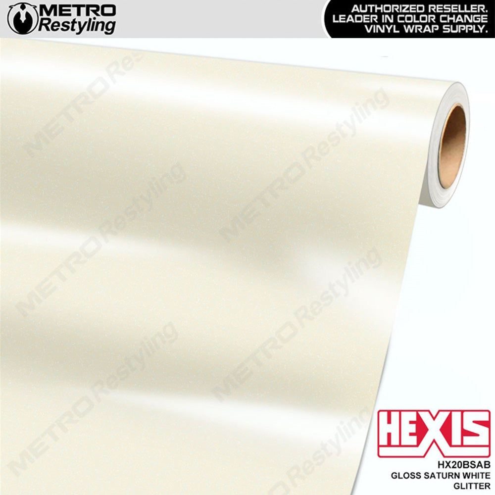 Hexis Gloss Saturn White Glitter Vinyl Wrap