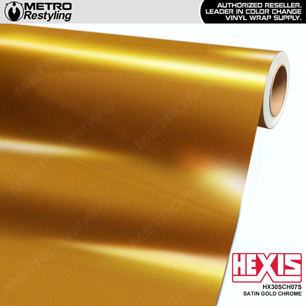 Hexis Satin Gold Super Chrome Vinyl Wrap