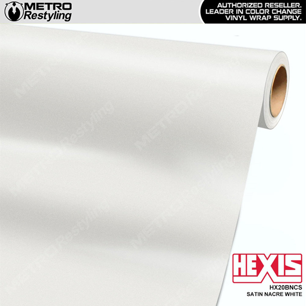 Hexis Satin Nacre White Vinyl Wrap, HX20BNCS
