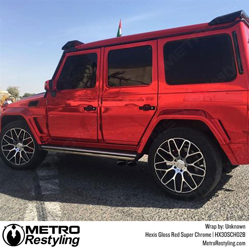 Gloss Red Super Chrome Car Wrap