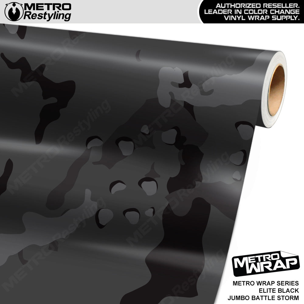 Metro Wrap Jumbo Battle Storm Elite Black Camouflage Vinyl Film