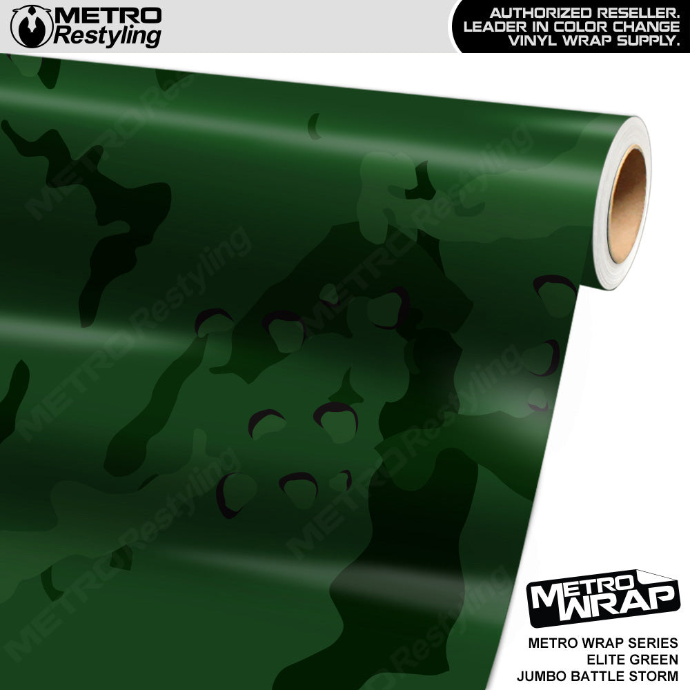 Metro Wrap Jumbo Battle Storm Elite Green Camouflage Vinyl Film